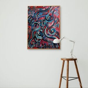 Abstract Titled "Sound Waves" Original Painting by Artist Rachael Potter